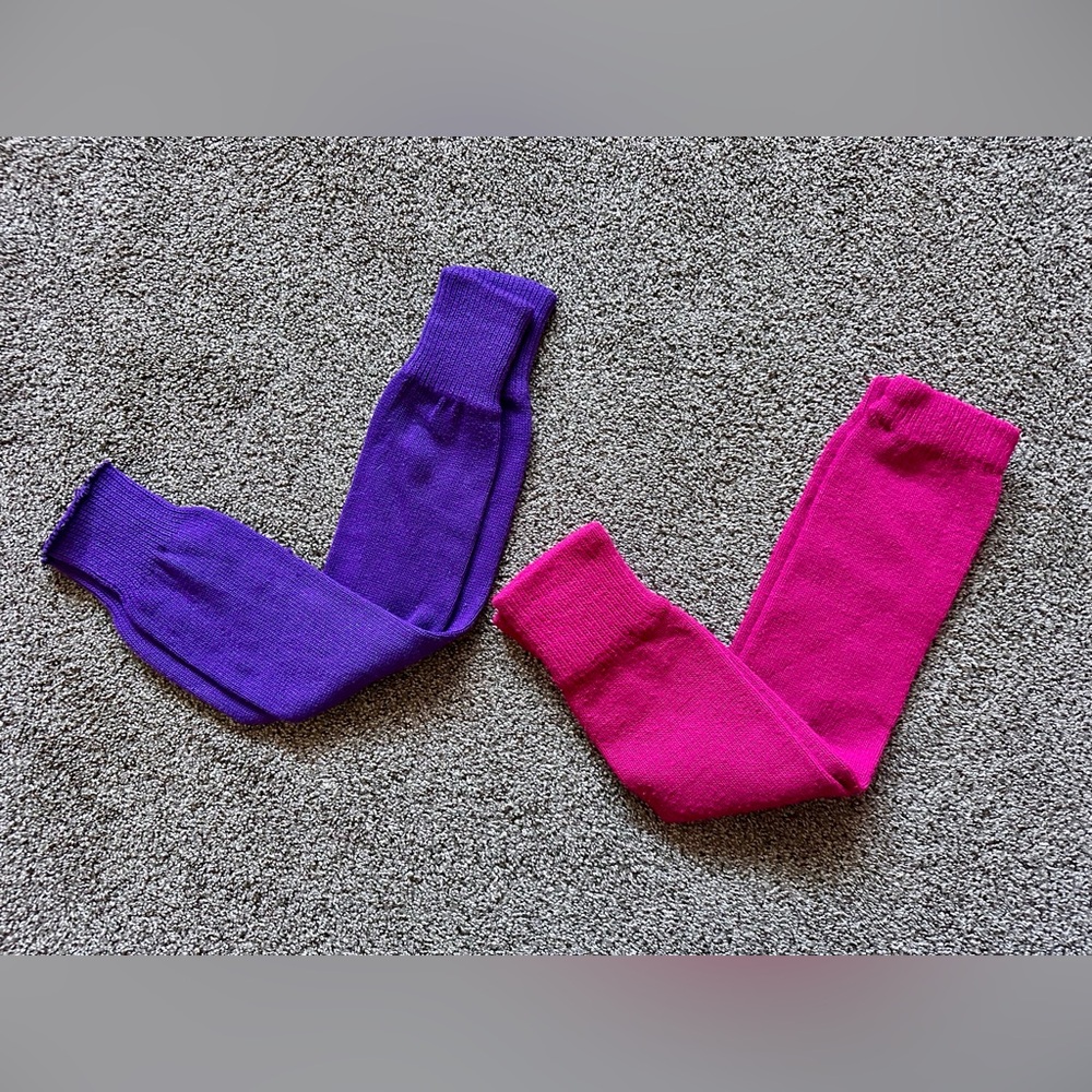 Vintage 80s Leg Warmers - Hot Pink & Purple | Vegas Showgirl Owned 🎉